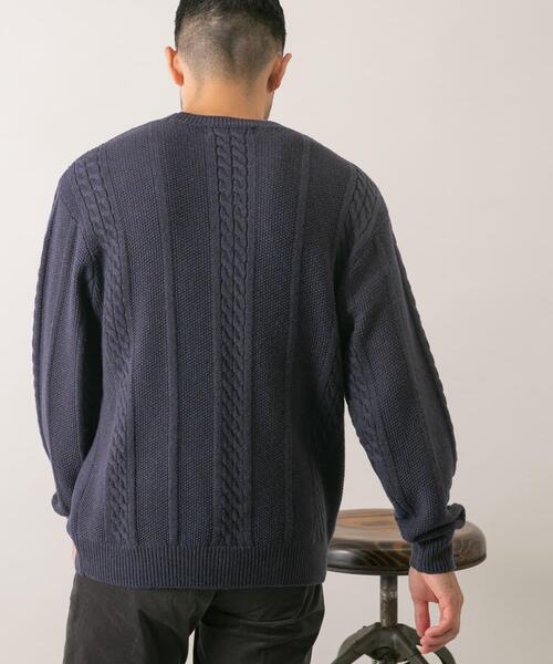 URBAN RESEARCH ROSSO MEN(アーバンリサーチロッソメン)の「『WEB限定』『XLサイズあり』メリノウールケーブルニット(ニット/セーター・メンズ・ダークブラウン/ブルー系その他/アイボリー・SMALL/MEDIUM/LARGE/X-LARGE)」の18枚目の写真