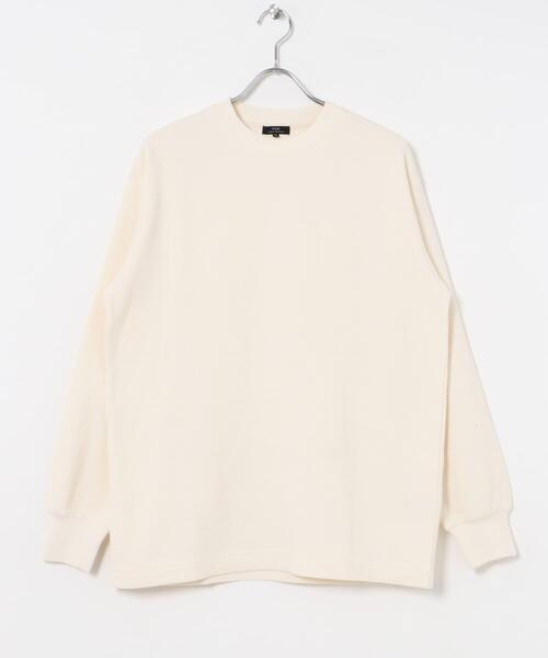 ITEMS URBANRESEARCH(アイテムズ アーバンリサーチ)の「裏起毛 クルーネックワッフルプルオーバー(スウェット・メンズ・ブラック/オフホワイト/グレー・MEDIUM/LARGE)」の5枚目の写真