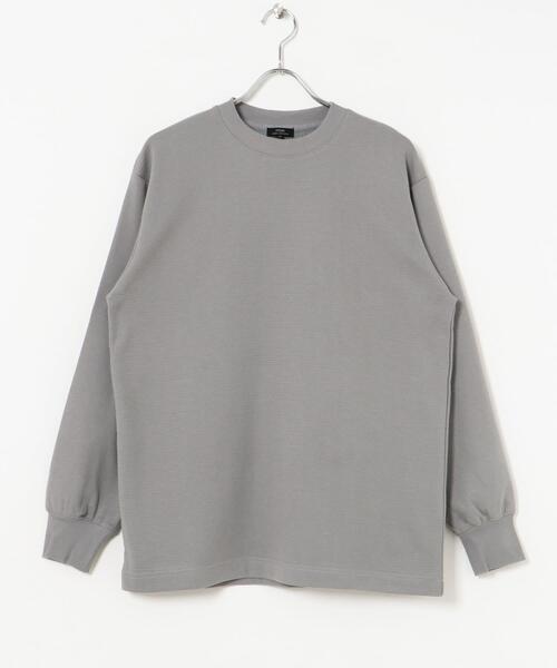 ITEMS URBANRESEARCH(アイテムズ アーバンリサーチ)の「裏起毛 クルーネックワッフルプルオーバー(スウェット・メンズ・ブラック/オフホワイト/グレー・MEDIUM/LARGE)」の12枚目の写真
