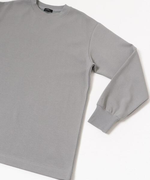 ITEMS URBANRESEARCH(アイテムズ アーバンリサーチ)の「裏起毛 クルーネックワッフルプルオーバー(スウェット・メンズ・ブラック/オフホワイト/グレー・MEDIUM/LARGE)」の13枚目の写真