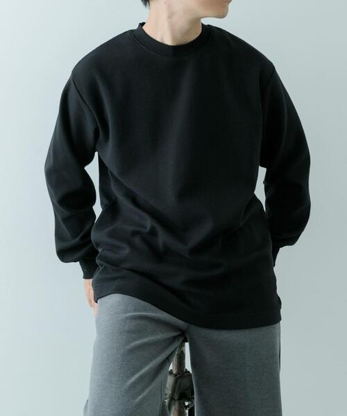 ITEMS URBANRESEARCH(アイテムズ アーバンリサーチ)の「裏起毛 クルーネックワッフルプルオーバー(スウェット・メンズ・ブラック/オフホワイト/グレー・MEDIUM/LARGE)」の18枚目の写真