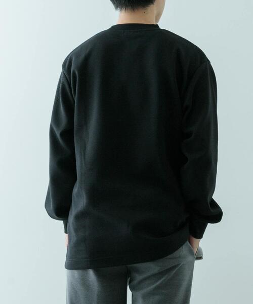 セール】裏起毛 クルーネックワッフルプルオーバー（スウェット