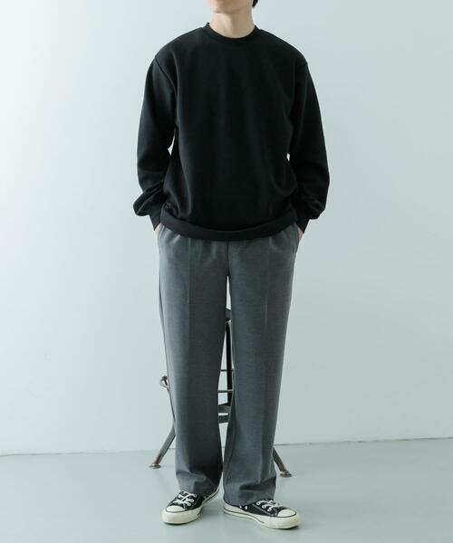 セール】裏起毛 クルーネックワッフルプルオーバー（スウェット