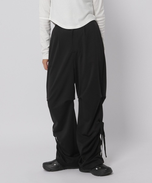 3.3 Field Trip （3.3フィールドトリップ）の「3.3 Field Trip／タックドロストリボンパンツ（カーゴパンツ・レディース・チャコール/ブラック・FREE）」の2枚目の写真