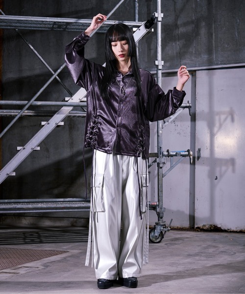 ベロアブラウス/beige whyto ホワイト シアー ベロア ブラウス “sheer velour blouse