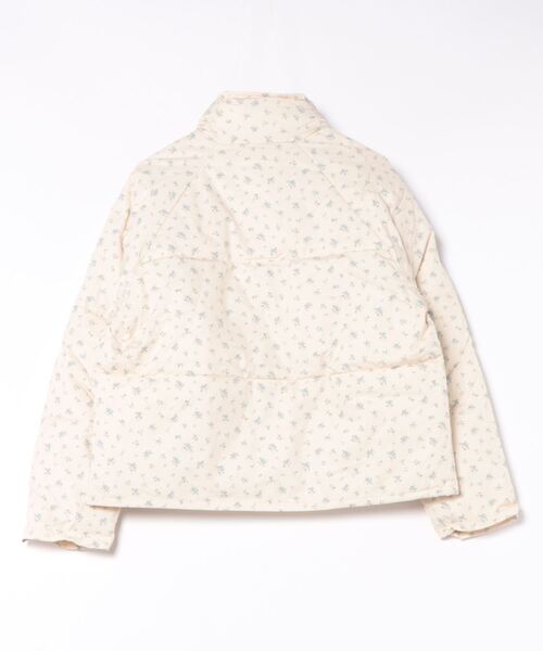 Jasmine】花柄スタンドカラーダウンジャケットショート丈（ダウン