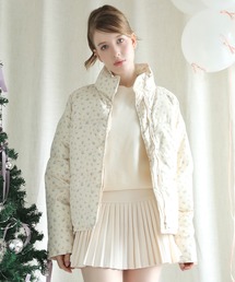 花柄ショート丈ダウンジャケット sleepat11