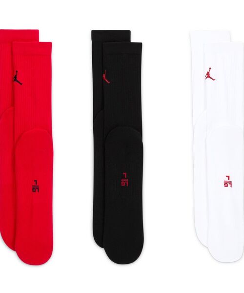 JORDAN BRAND(ジョーダンブランド)の「ジョーダン エブリデイ クルー ソックス (3足) / Jordan Everyday Crew Socks (3 pairs) DX9632-918 Multi-Color(ソックス/靴下・メンズ・マルチ・25-27/23-25/21-23/27-29)」の3枚目の写真