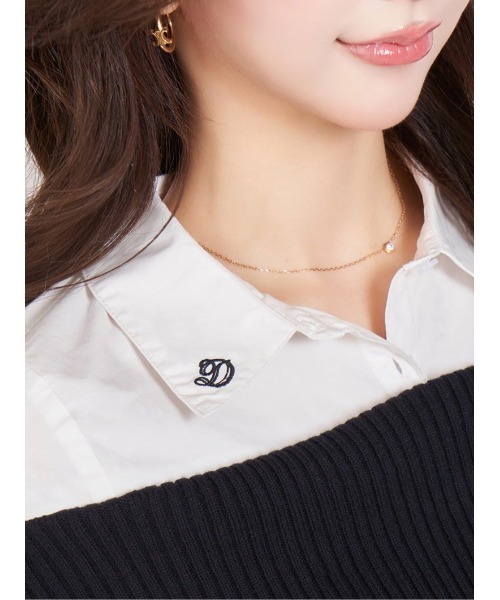 Darich（ダーリッチ）の「シャツドッキングオフショルニットトップス