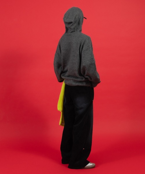 Perushu(ペルーシュ)の「刺繍ロゴニットフーディ(ニット/セーター・メンズ・レッド/チャコールグレー/アイボリー・MEDIUM/LARGE)」の10枚目の写真