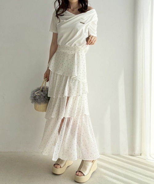 one after another NICE CLAUP(ワンアフターアナザーナイスクラップ)の「チュール付きペーパーバッグ(かごバッグ・レディース・グレー/ピンク/ブラック・FREE)」の21枚目の写真