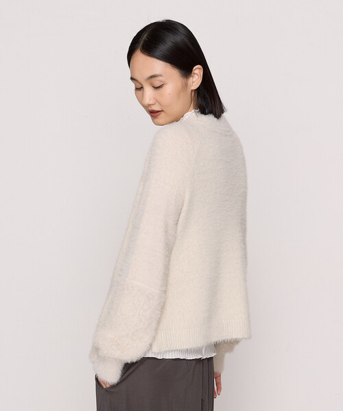 Gabardine K.T（ギャバジンケーティー）の「マイクロナイロンフェザー フェザーヤーン2wayカーディガン（カーディガン/ボレロ・レディース・サックスブルー/ブラック/キナリ・9号）」の17枚目の写真