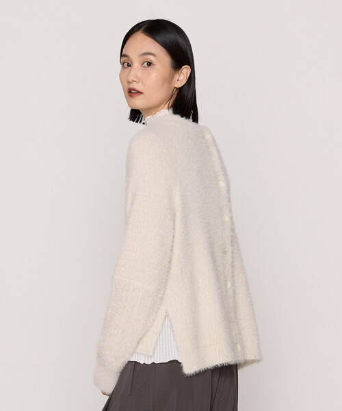 Gabardine K.T（ギャバジンケーティー）の「マイクロナイロンフェザー フェザーヤーン2wayカーディガン（カーディガン/ボレロ・レディース・サックスブルー/ブラック/キナリ・9号）」の15枚目の写真