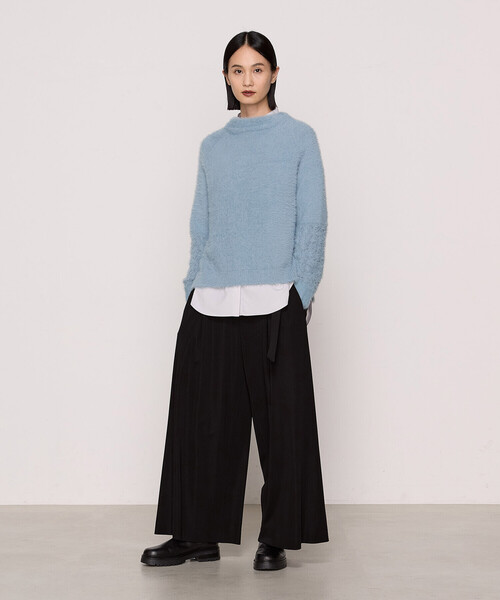 Gabardine K.T（ギャバジンケーティー）の「マイクロナイロンフェザー フェザーヤーン2wayカーディガン（カーディガン/ボレロ・レディース・サックスブルー/ブラック/キナリ・9号）」の14枚目の写真