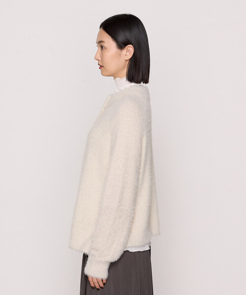 Gabardine K.T（ギャバジンケーティー）の「マイクロナイロンフェザー フェザーヤーン2wayカーディガン（カーディガン/ボレロ・レディース・サックスブルー/ブラック/キナリ・9号）」の10枚目の写真