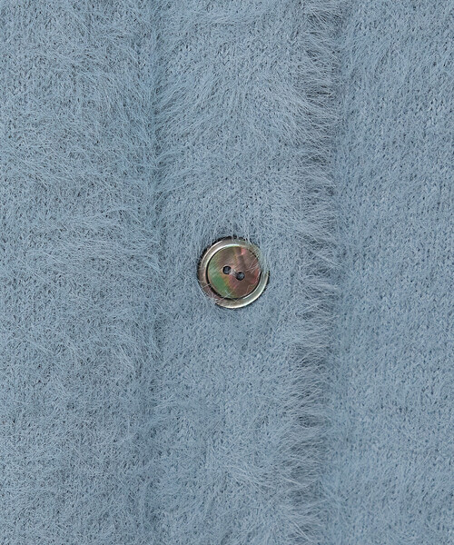 Gabardine K.T（ギャバジンケーティー）の「マイクロナイロンフェザー フェザーヤーン2wayカーディガン（カーディガン/ボレロ・レディース・サックスブルー/ブラック/キナリ・9号）」の4枚目の写真