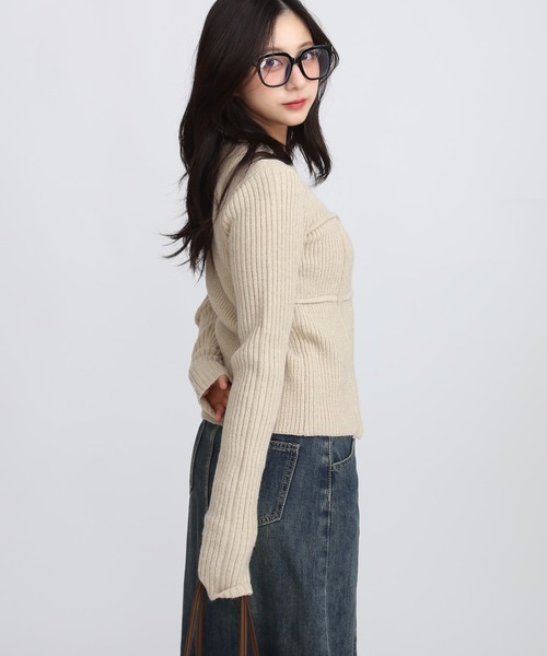 Judin（ジュディン）の「コルセットデザインニットプルオーバー【JD】（ニット/セーター・レディース・レッド/アイボリー/ブラック・FREE）」の15枚目の写真