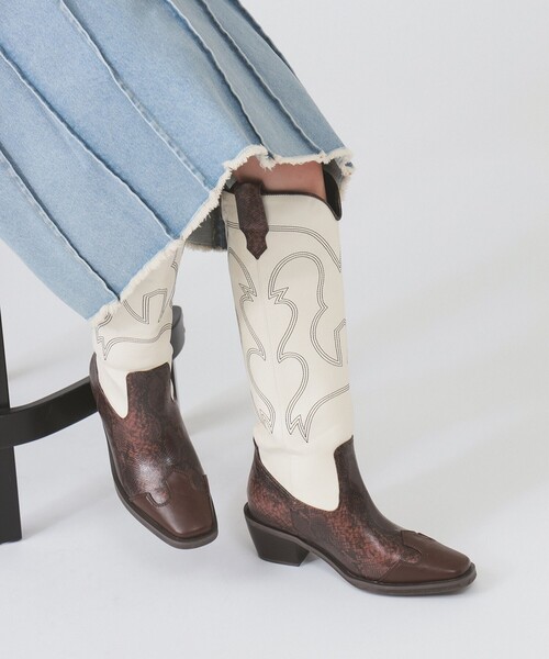 Ray BEAMS(レイビームス)の「ウエスタン ブーツ(ブーツ・レディース・ブラック/ブラウン・36/37/38)」の1枚目の写真