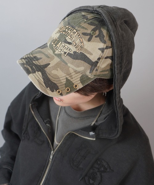 SPINNS（スピンズ）の「カモ柄/迷彩 ハトメコットンキャップ（キャップ・メンズ・グリーン/ブラック・ONESIZE）」の16枚目の写真