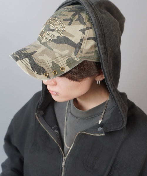 SPINNS（スピンズ）の「カモ柄/迷彩 ハトメコットンキャップ（キャップ・メンズ・グリーン/ブラック・ONESIZE）」の11枚目の写真