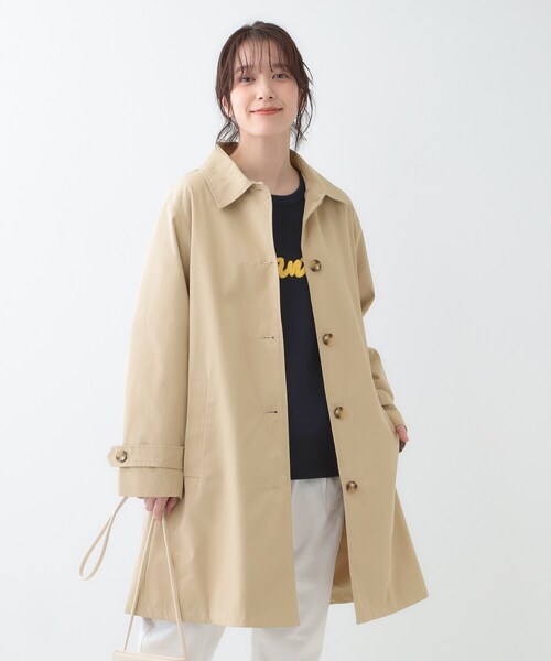 SHOO・LA・RUE（シューラルー）の「【S-LL/撥水/防花粉】オンにもオフにも ステンカラーコート（ステンカラーコート・レディース・ネイビー/ベージュ・04/03/02/01）」の3枚目の写真