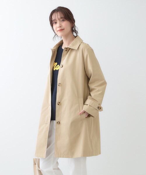 SHOO・LA・RUE（シューラルー）の「【S-LL/撥水/防花粉】オンにもオフにも ステンカラーコート（ステンカラーコート・レディース・ネイビー/ベージュ・04/03/02/01）」の4枚目の写真