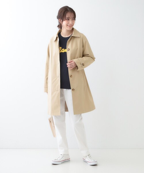 SHOO・LA・RUE（シューラルー）の「【S-LL/撥水/防花粉】オンにもオフにも ステンカラーコート（ステンカラーコート・レディース・ネイビー/ベージュ・04/03/02/01）」の5枚目の写真