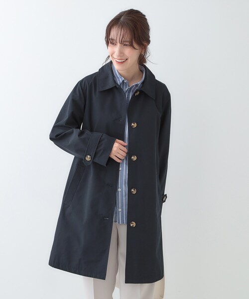 SHOO・LA・RUE（シューラルー）の「【S-LL/撥水/防花粉】オンにもオフにも ステンカラーコート（ステンカラーコート・レディース・ネイビー/ベージュ・04/03/02/01）」の8枚目の写真