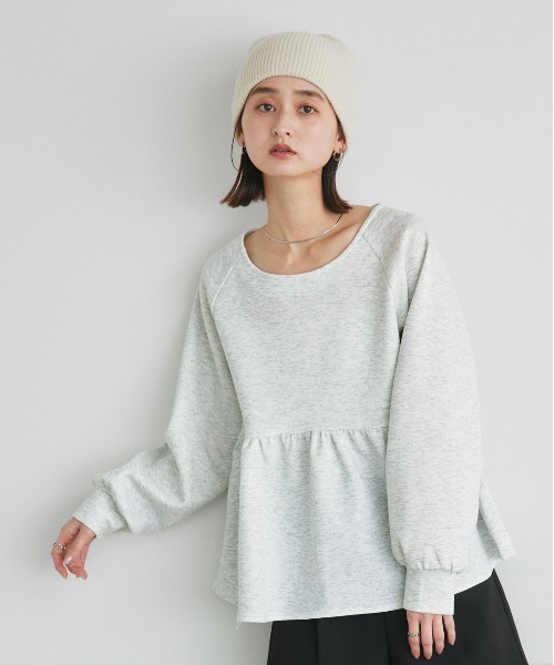 ad thie(アドティエ)の「ウエストギャザー ポンチプルオーバー(Tシャツ/カットソー・レディース・アイボリー/ブラック/オートミール・FREE)」の13枚目の写真