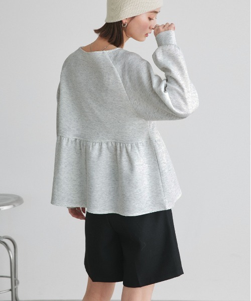 ad thie(アドティエ)の「ウエストギャザー ポンチプルオーバー(Tシャツ/カットソー・レディース・アイボリー/ブラック/オートミール・FREE)」の15枚目の写真