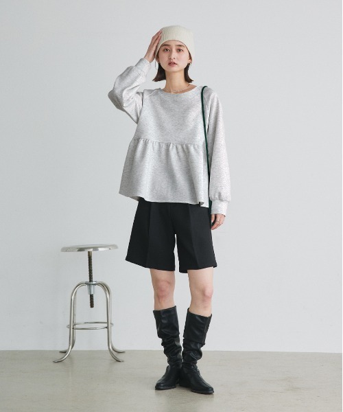 ad thie(アドティエ)の「ウエストギャザー ポンチプルオーバー(Tシャツ/カットソー・レディース・アイボリー/ブラック/オートミール・FREE)」の17枚目の写真