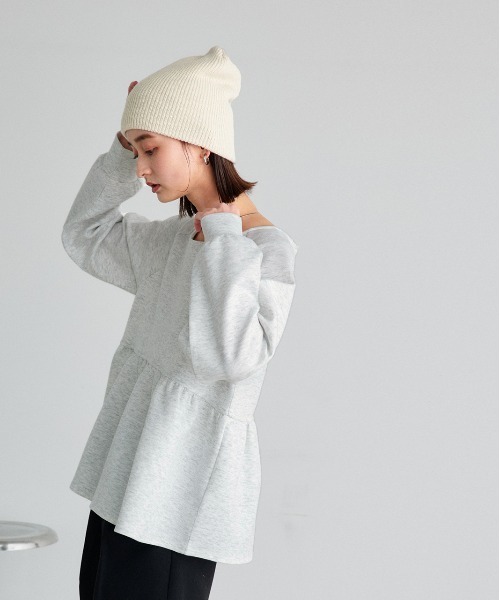 ad thie(アドティエ)の「ウエストギャザー ポンチプルオーバー(Tシャツ/カットソー・レディース・アイボリー/ブラック/オートミール・FREE)」の19枚目の写真