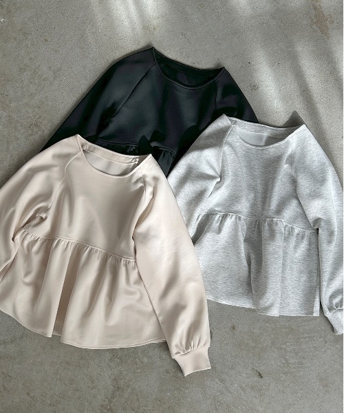 ad thie(アドティエ)の「ウエストギャザー ポンチプルオーバー(Tシャツ/カットソー・レディース・アイボリー/ブラック/オートミール・FREE)」の20枚目の写真