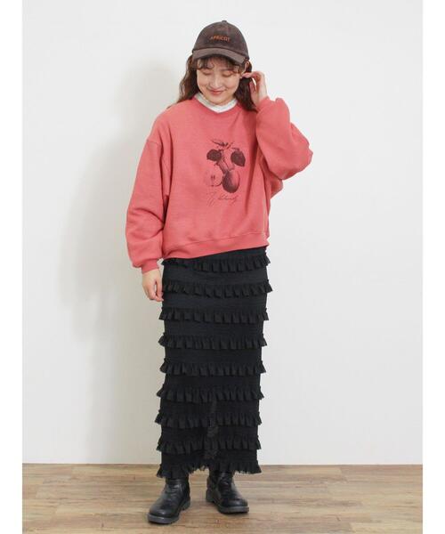 Samansa Mos2（サマンサ モスモス）の「柄アソートプリントスウェット（Tシャツ/カットソー・レディース・ピンク/ミント/グレー/サックスブルー/ブラック/キナリ・F）」の10枚目の写真