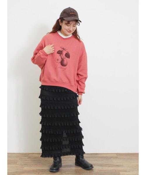 Samansa Mos2（サマンサ モスモス）の「柄アソートプリントスウェット（Tシャツ/カットソー・レディース・ピンク/ミント/グレー/サックスブルー/ブラック/キナリ・F）」の11枚目の写真