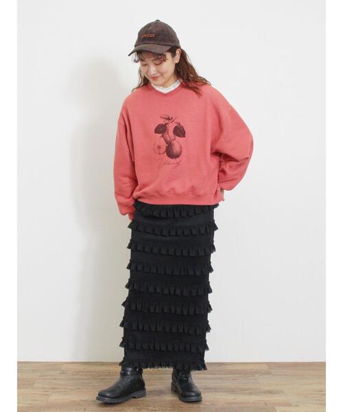 Samansa Mos2（サマンサ モスモス）の「柄アソートプリントスウェット（Tシャツ/カットソー・レディース・ピンク/ミント/グレー/サックスブルー/ブラック/キナリ・F）」の12枚目の写真