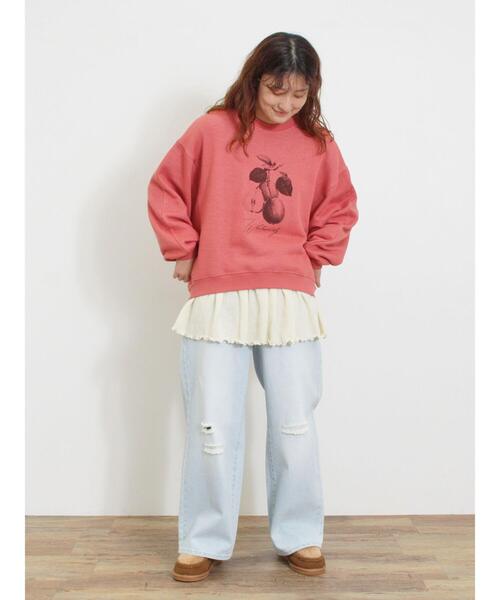 Samansa Mos2（サマンサ モスモス）の「柄アソートプリントスウェット（Tシャツ/カットソー・レディース・ピンク/ミント/グレー/サックスブルー/ブラック/キナリ・F）」の13枚目の写真