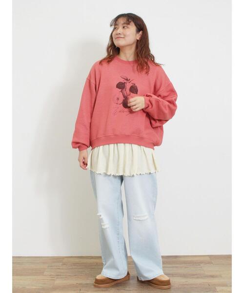 Samansa Mos2（サマンサ モスモス）の「柄アソートプリントスウェット（Tシャツ/カットソー・レディース・ピンク/ミント/グレー/サックスブルー/ブラック/キナリ・F）」の14枚目の写真