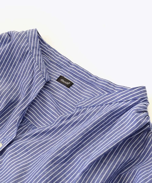 e-zakkamania stores(イーザッカマニアストアーズ)の「ストライプ柄 スキッパー シャツワンピース(シャツワンピース・レディース・ブルー・フリー)」の17枚目の写真