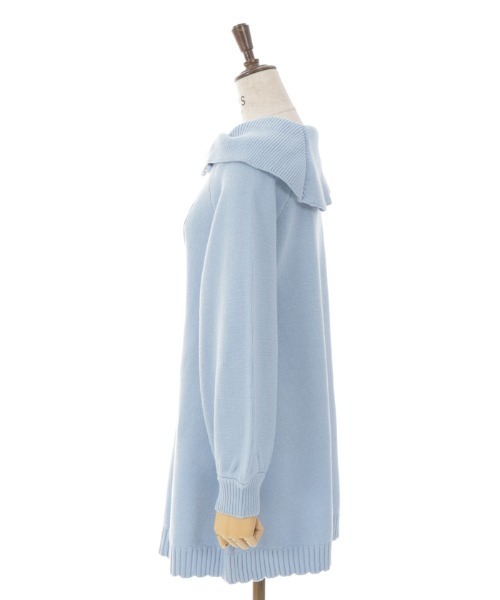 axes femme（アクシーズファム）の「リボン襟ニットミニワンピ（チュニック・レディース・ピンク/チャコール/サックスブルー・FREE）」の13枚目の写真