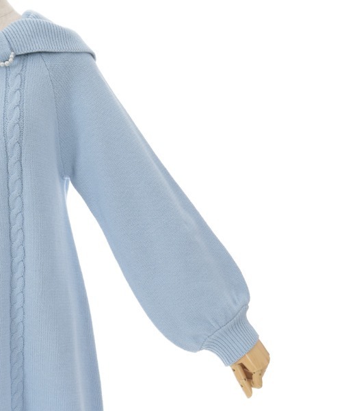 axes femme（アクシーズファム）の「リボン襟ニットミニワンピ（チュニック・レディース・ピンク/チャコール/サックスブルー・FREE）」の20枚目の写真