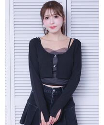 EATME | チュールドッキングキャミリブTOPセット(Tシャツ/カットソー)