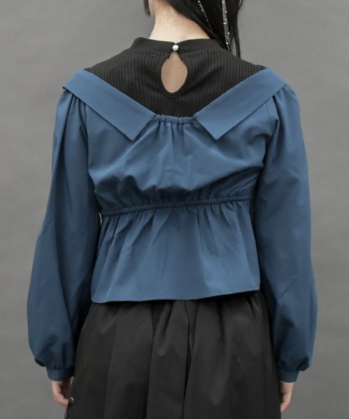 axes femme POETIQUE(アクシーズファムポエティック)の「レイヤードオリエンタルシャツ(シャツ/ブラウス・レディース・グレー/ブラック/ブルーグリーン・MEDIUM)」の5枚目の写真