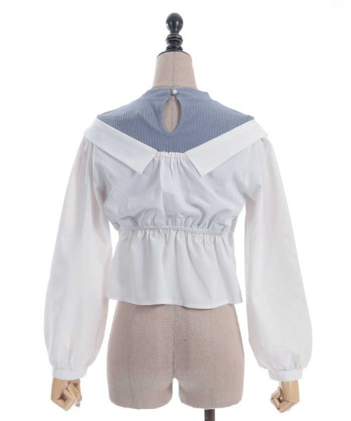 axes femme POETIQUE(アクシーズファムポエティック)の「レイヤードオリエンタルシャツ(シャツ/ブラウス・レディース・グレー/ブラック/ブルーグリーン・MEDIUM)」の15枚目の写真