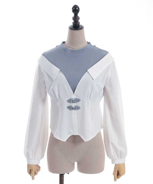 axes femme POETIQUE(アクシーズファムポエティック)の「レイヤードオリエンタルシャツ(シャツ/ブラウス・レディース・グレー/ブラック/ブルーグリーン・MEDIUM)」の18枚目の写真