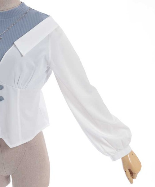 axes femme POETIQUE(アクシーズファムポエティック)の「レイヤードオリエンタルシャツ(シャツ/ブラウス・レディース・グレー/ブラック/ブルーグリーン・MEDIUM)」の21枚目の写真