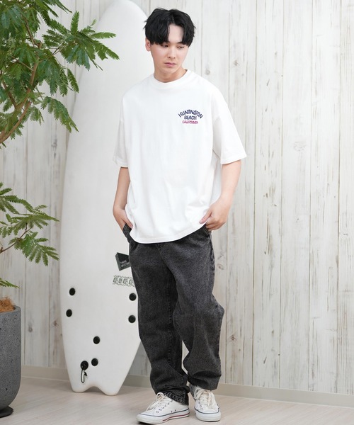 ムラサキスポーツ（ムラサキスポーツ）の「【ムラサキスポーツ限定】DEAR LAUREL/ディアローレル Tシャツ 半袖 ワンポイント シンプル CAL PIG EMB TEE D25S2104（Tシャツ/カットソー・メンズ・ホワイト/ブラック/サックスブルー/ブラック系その他/ミント/サーモンピンク・M/L/XL）」の11枚目の写真