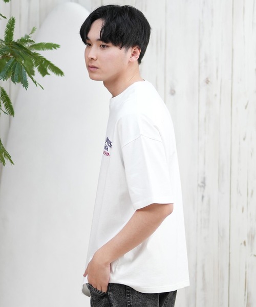 ムラサキスポーツ（ムラサキスポーツ）の「【ムラサキスポーツ限定】DEAR LAUREL/ディアローレル Tシャツ 半袖 ワンポイント シンプル CAL PIG EMB TEE D25S2104（Tシャツ/カットソー・メンズ・ホワイト/ブラック/サックスブルー/ブラック系その他/ミント/サーモンピンク・M/L/XL）」の8枚目の写真