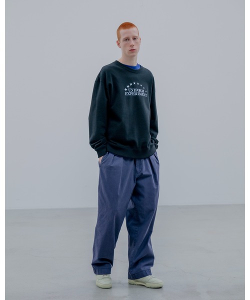 uniform experiment（ユニフォームエクスペリメント）の「STENCIL LOGO SWEATSHIRT（スウェット・メンズ・ネイビー/ライトグレー/ブラック・1/2/3/4）」の4枚目の写真