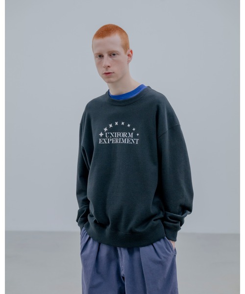 uniform experiment（ユニフォームエクスペリメント）の「STENCIL LOGO SWEATSHIRT（スウェット・メンズ・ネイビー/ライトグレー/ブラック・1/2/3/4）」の10枚目の写真